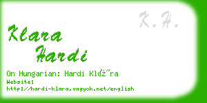 klara hardi business card